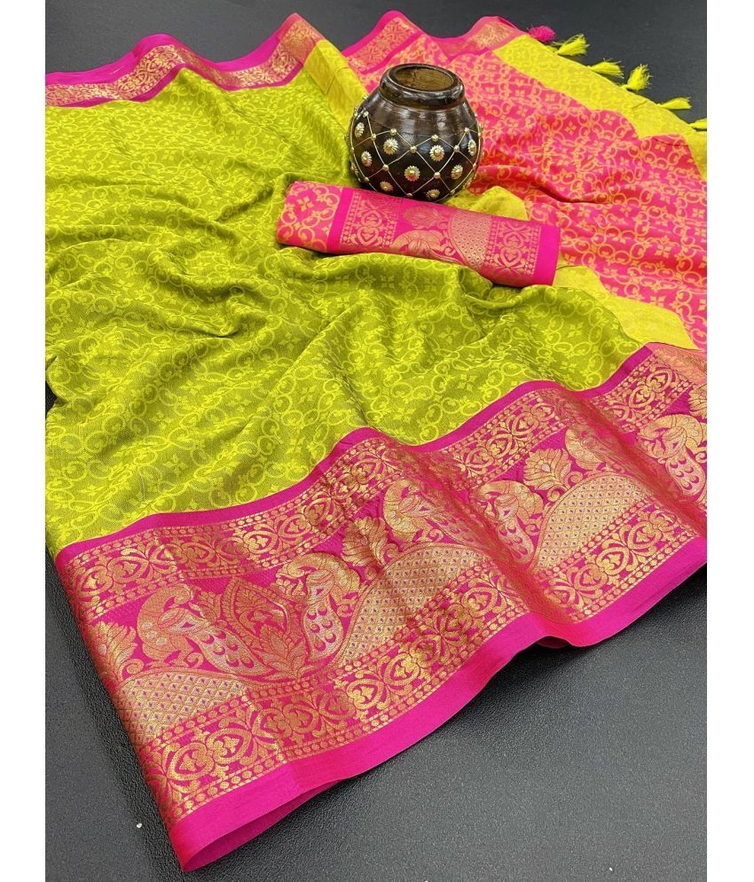     			A TO Z CART Silk Embellished Saree With Blouse Piece - Magenta ( Pack of 1 )