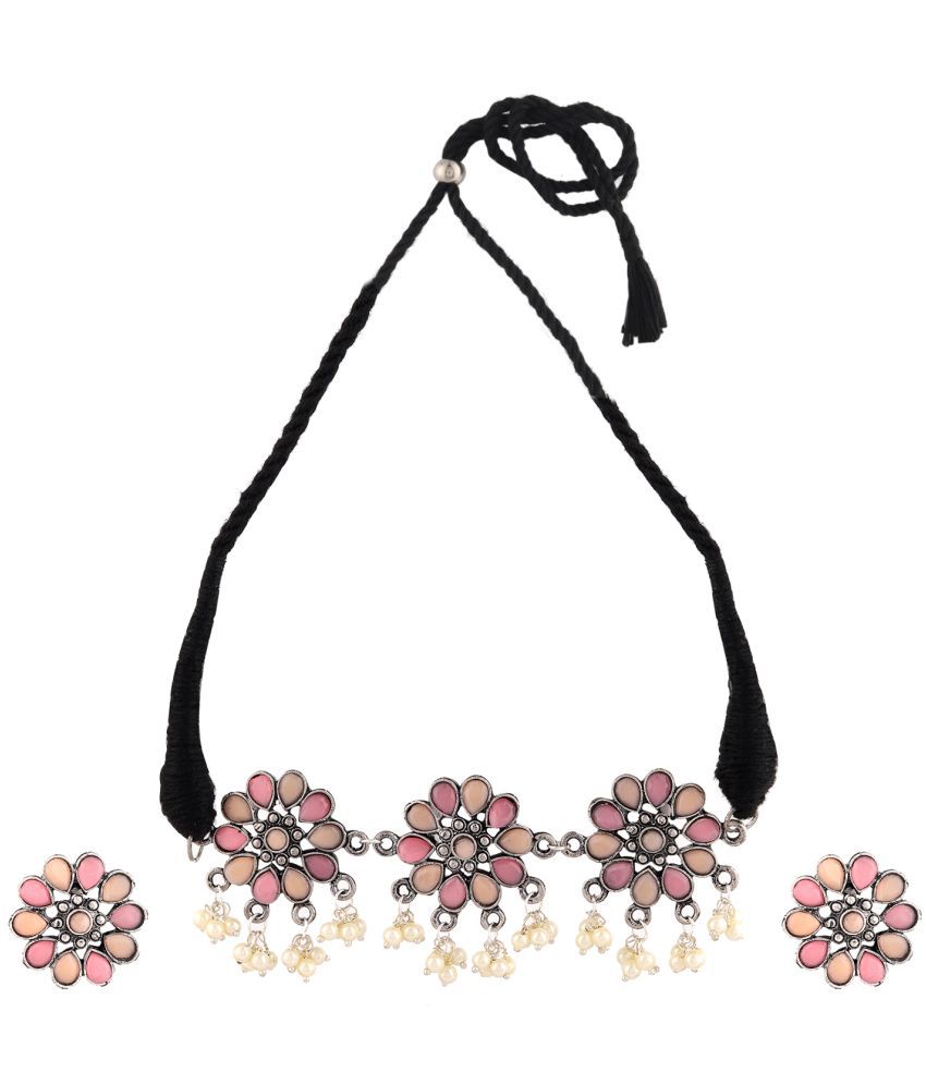     			Bhagya Lakshmi Pink Alloy Necklace Set ( Pack of 1 )