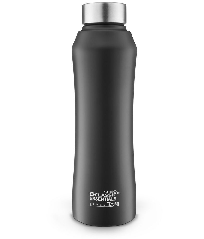     			Classic Essentials McKinley Color Water Bottle For Fridge, 1000ml Black Stainless Steel Fridge Water Bottle 1000 mL ( Set of 1 )