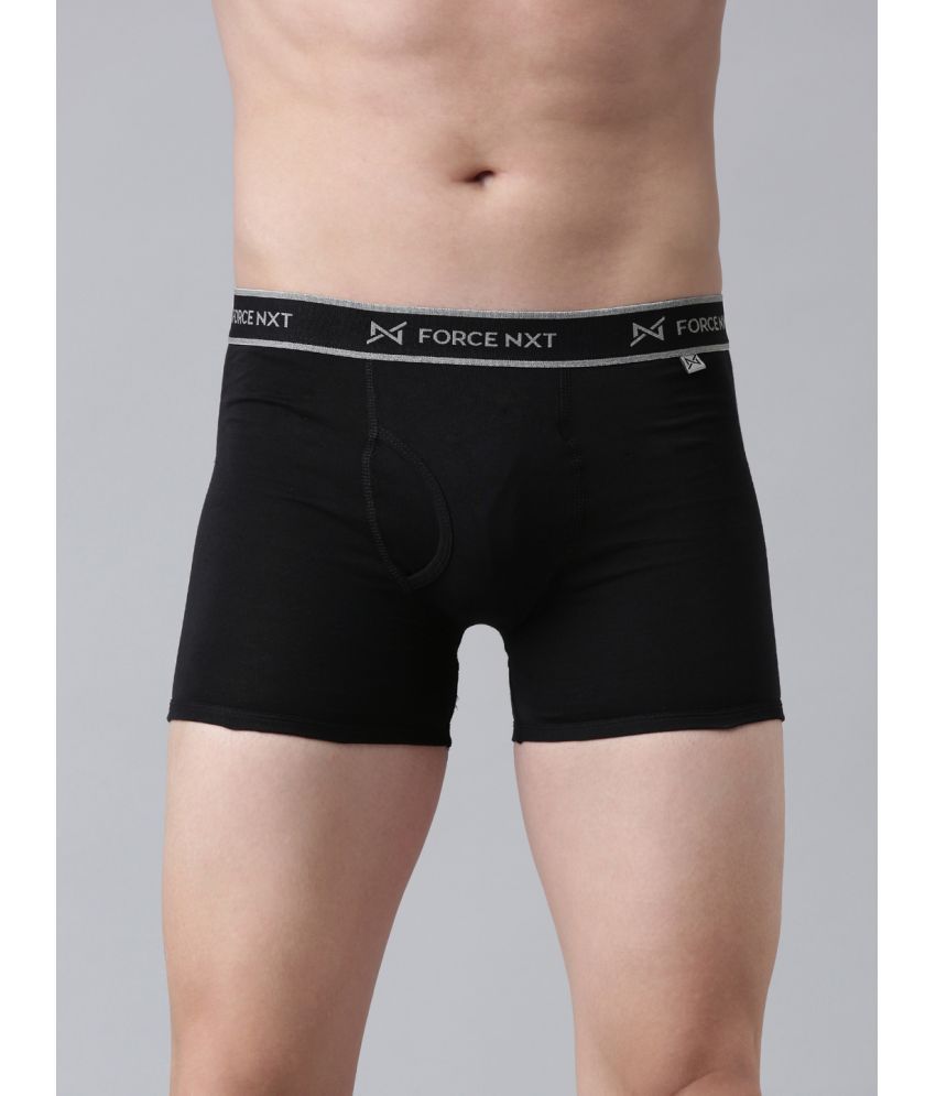     			Force NXT Black Cotton Men's Trunks ( Pack of 1 )