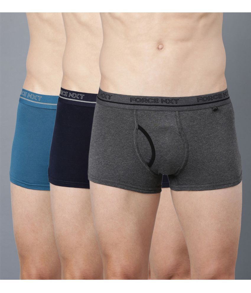     			Force NXT Pack of 3 Cotton Men's Trunks ( Multicolor )