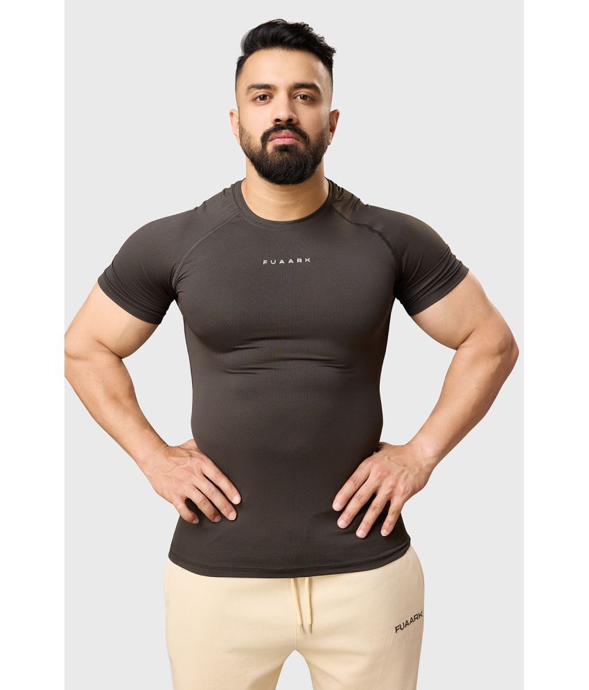     			Fuaark Olive Polyester Slim Fit Men's Compression T-Shirt ( Pack of 1 )