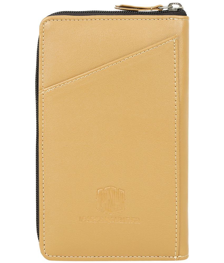     			LNL LEATHER NO LEATHER Leather Beige Passport Holder