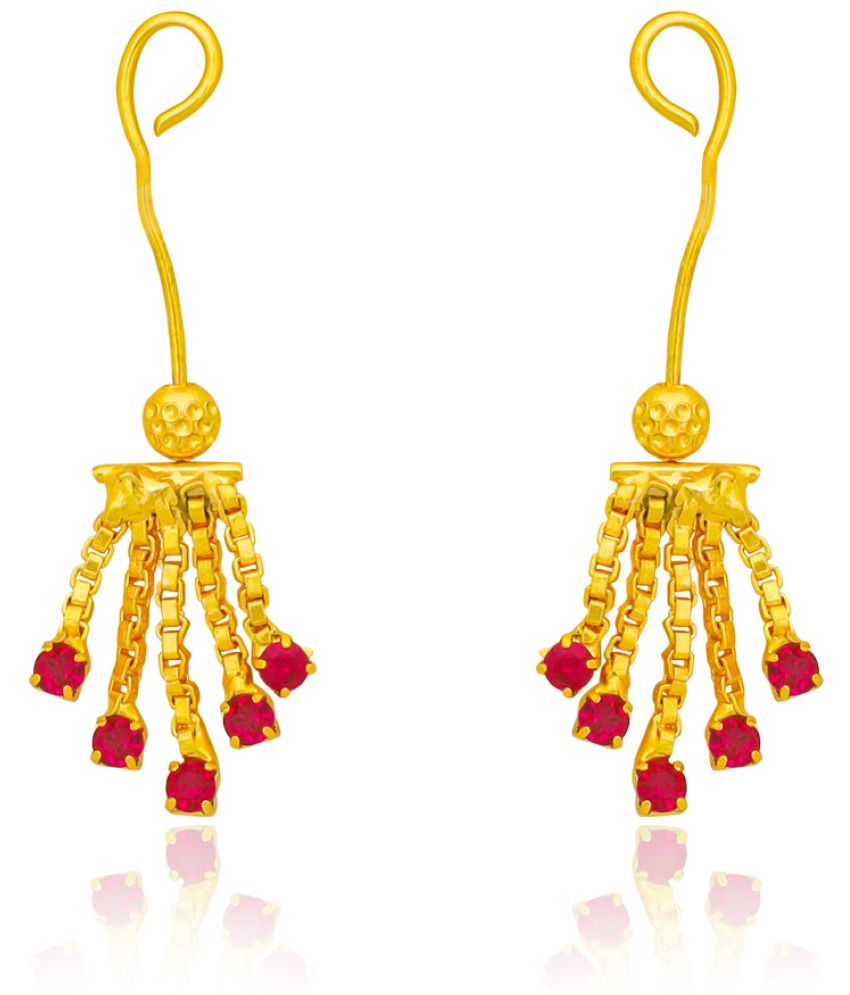     			LUV FASHION Golden Jhumki Earrings ( Pack of 1 )