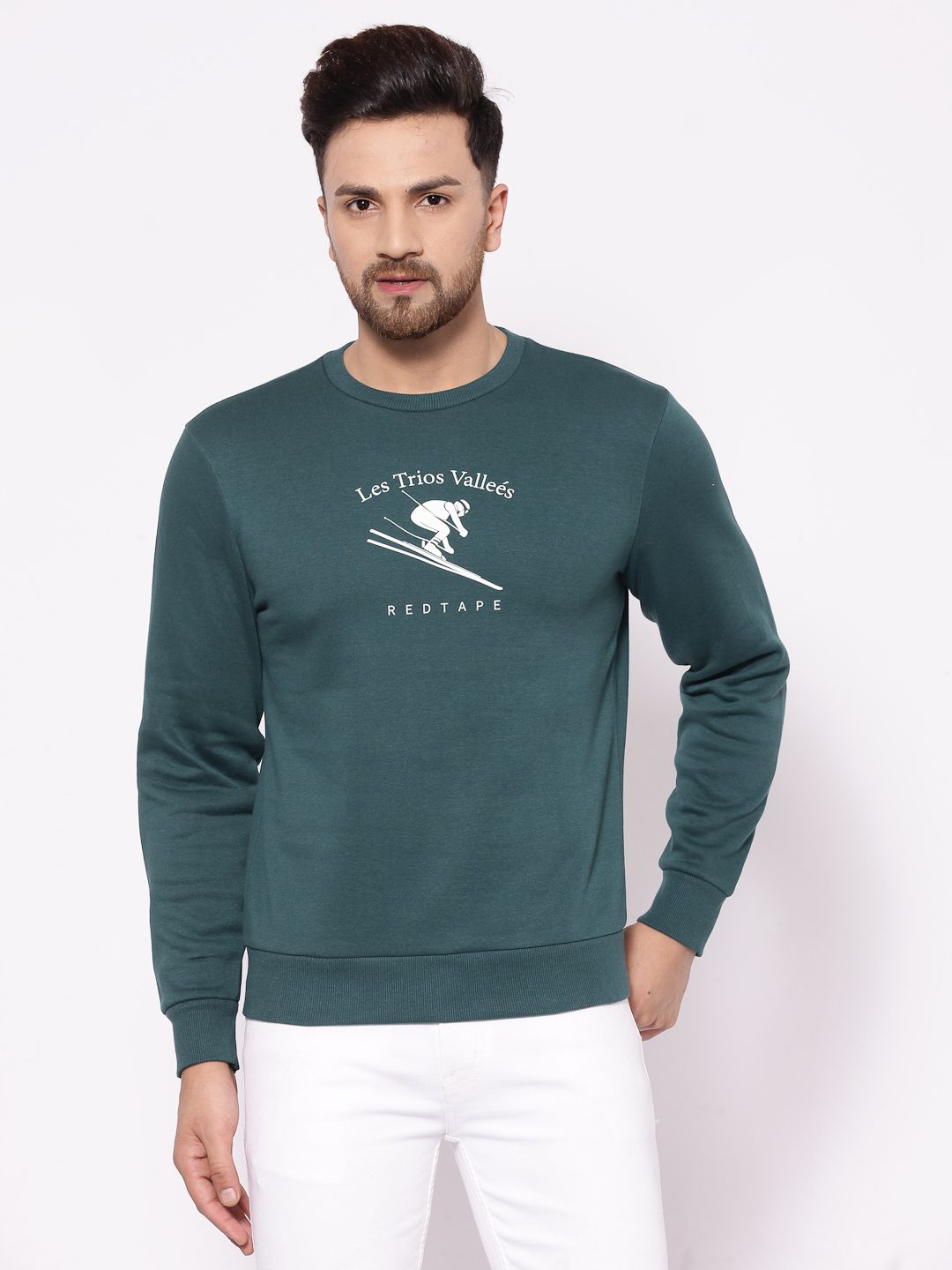     			Red Tape Cotton Blend Round Neck Men's Sweatshirt - Green ( Pack of 1 )