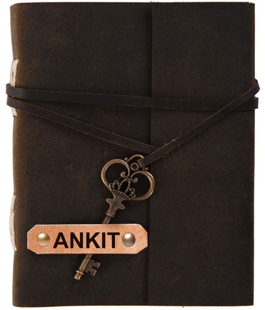     			Rjkart ANKIT embossed Leather Cover Diary With Key Lock A5 Diary Unruled 200 Pages (ANKIT) - 120 GSM