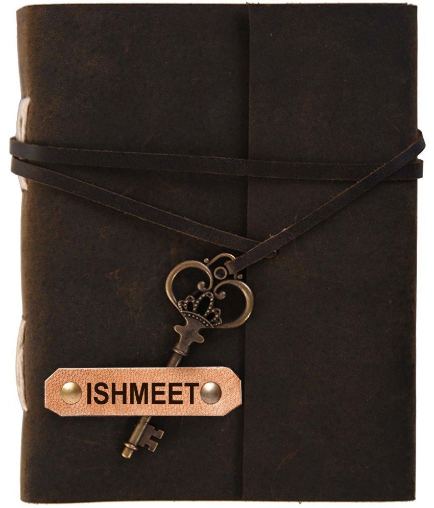     			Rjkart ISHMEET embossed Leather Cover Diary With Key Lock A5 Diary Unruled 200 Pages (Brown) - 120 GSM
