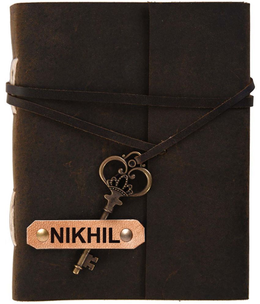     			Rjkart NIKHIL embossed Leather Cover Diary With Key Lock A5 Diary Unruled 200 Pages (Nikhil) - 120 GSM