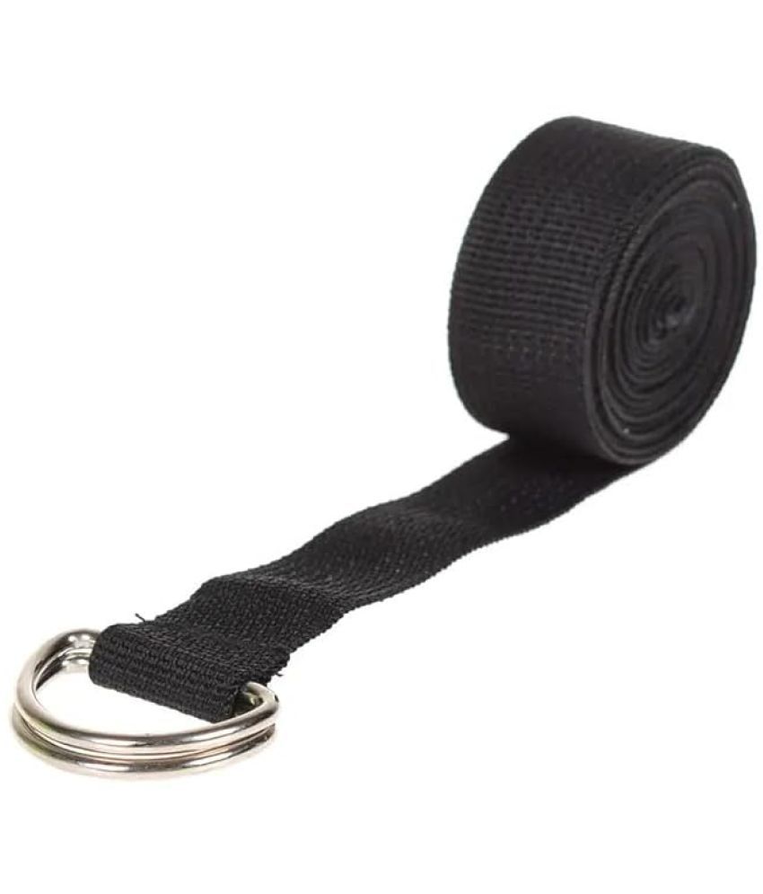     			Yoga Strap 100% Cotton Anti Skid Straps with Adjustable D-Ring Buckle, Best for Yoga, Body Flexibility & General Fitness, (Pack of 1) (BLACK)