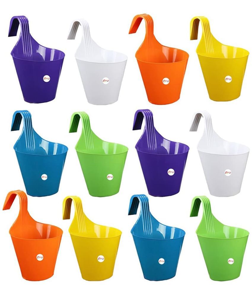     			10Club Multicolor Plastic Hanging Planter ( Pack of 12 )
