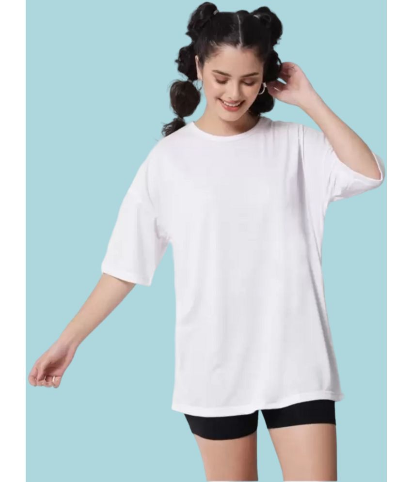     			AKTIF White Cotton Blend Women's T-Shirt ( Pack of 1 )
