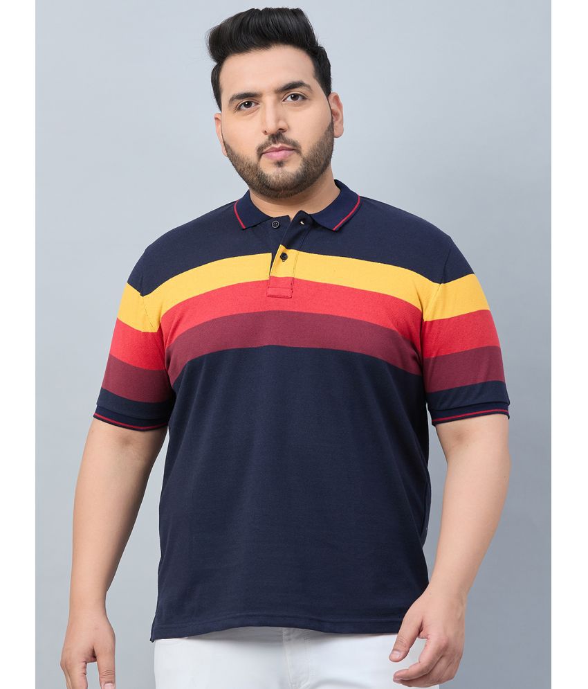     			AUSTIVO Cotton Blend Regular Fit Colorblock Half Sleeves Men's Polo T Shirt - Multicolor ( Pack of 1 )
