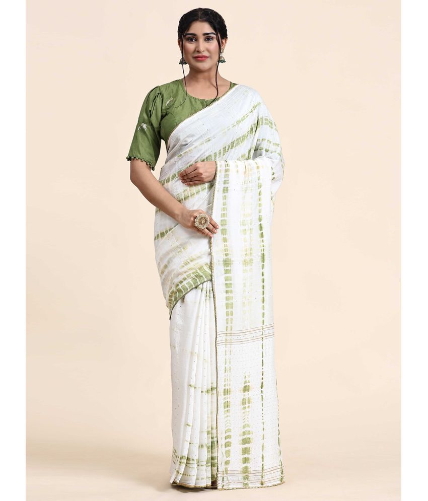    			Aany's Culture Viscose Dyed Saree With Blouse Piece - Green ( Pack of 1 )