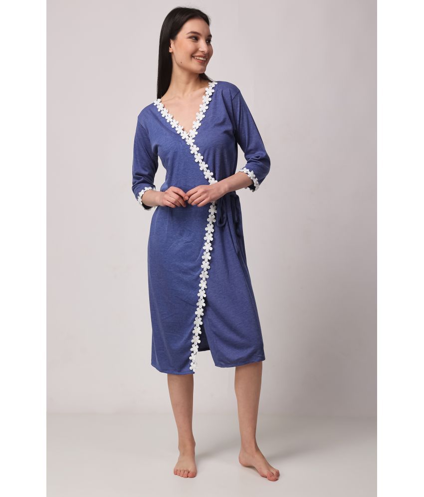     			Affair Blue Cotton Blend Women's Nightwear Nighty & Night Gowns ( Pack of 1 )