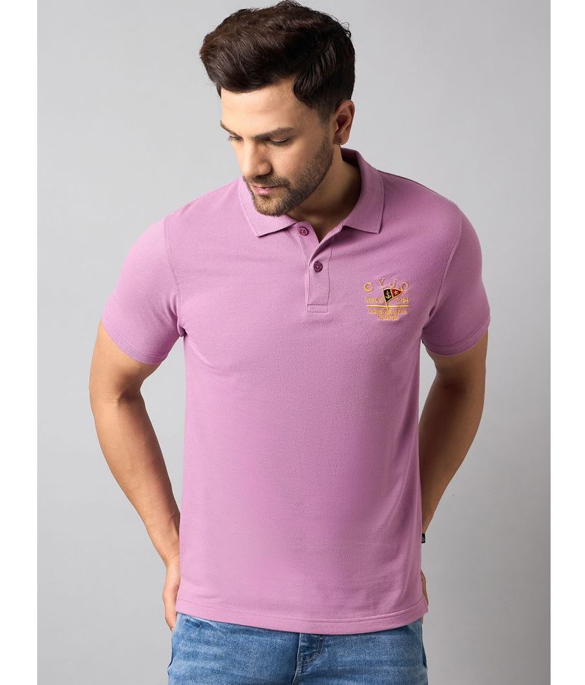     			Club York Cotton Blend Regular Fit Solid Half Sleeves Men's Polo T Shirt - Purple ( Pack of 1 )