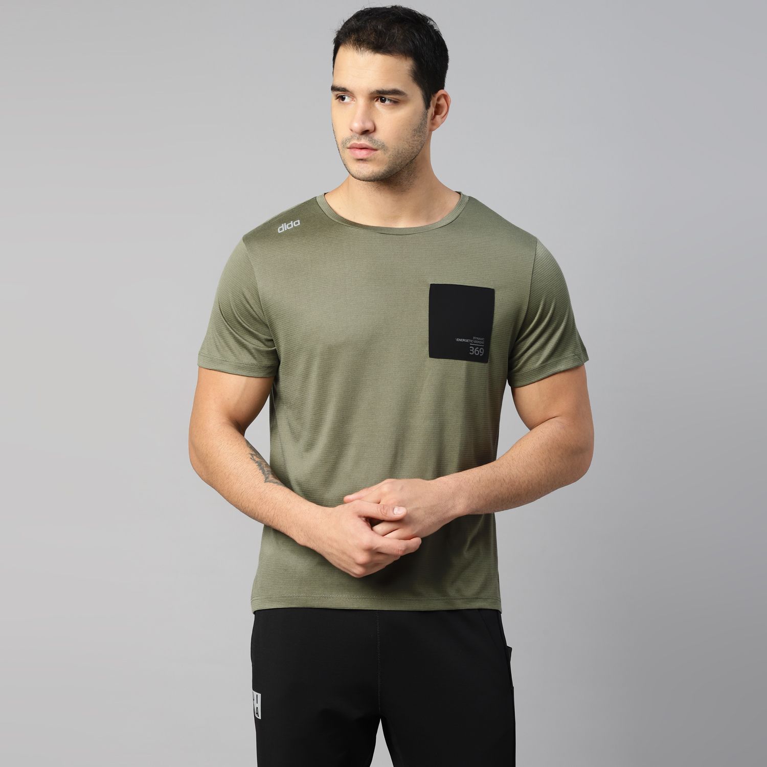     			Dida Sportswear Olive Polyester Regular Fit Men's Sports T-Shirt ( Pack of 1 )