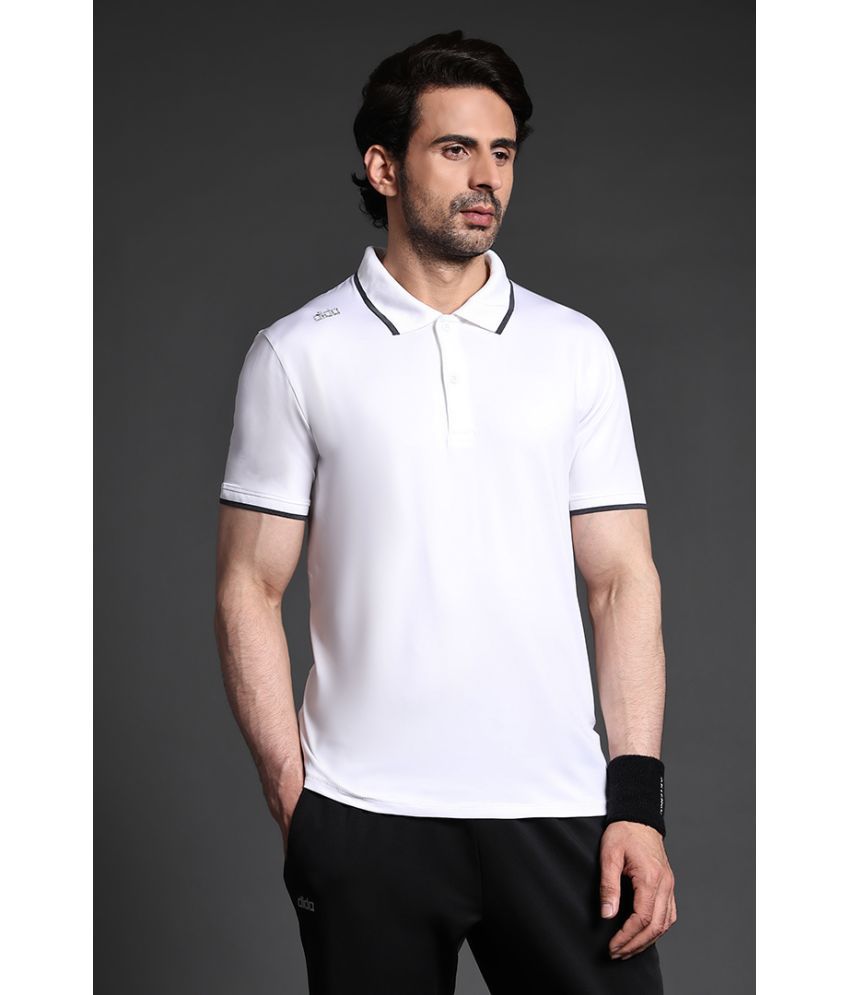     			Dida Sportswear White Polyester Regular Fit Men's Sports Polo T-Shirt ( Pack of 1 )