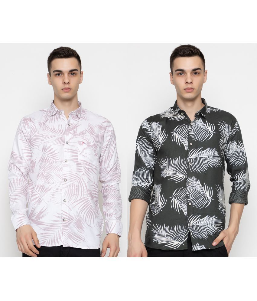     			FREKMAN 100% Cotton Regular Fit Printed Full Sleeves Men's Casual Shirt - Multi ( Pack of 2 )