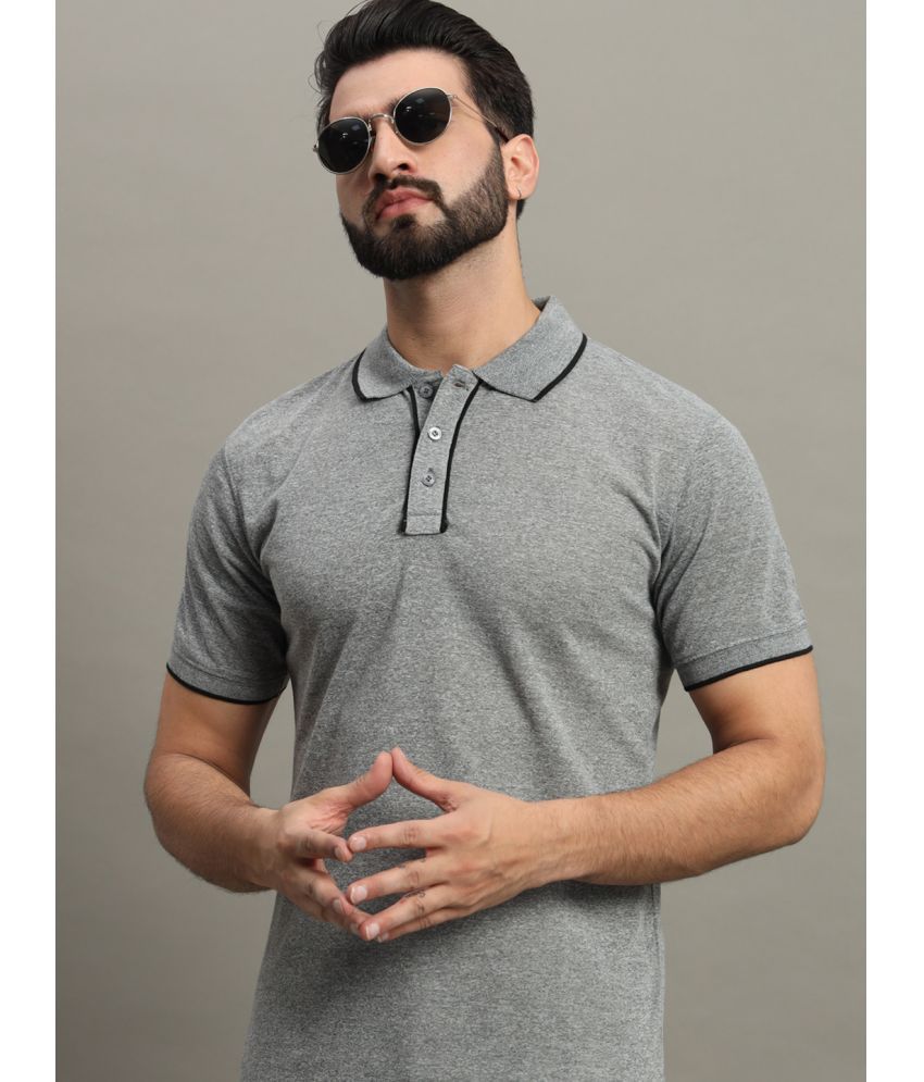     			GET GOLF Cotton Blend Regular Fit Solid Half Sleeves Men's Polo T Shirt - Grey ( Pack of 1 )