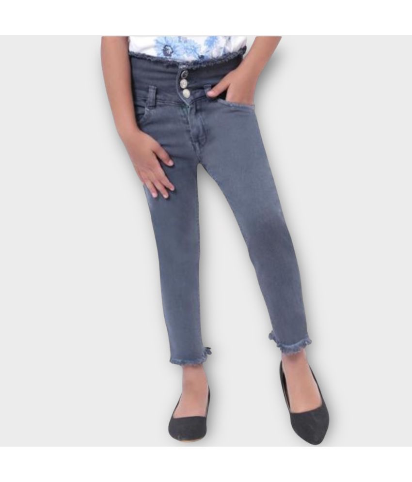     			ICONIC ME- Kids Girls Premium Grey Denim Jeans