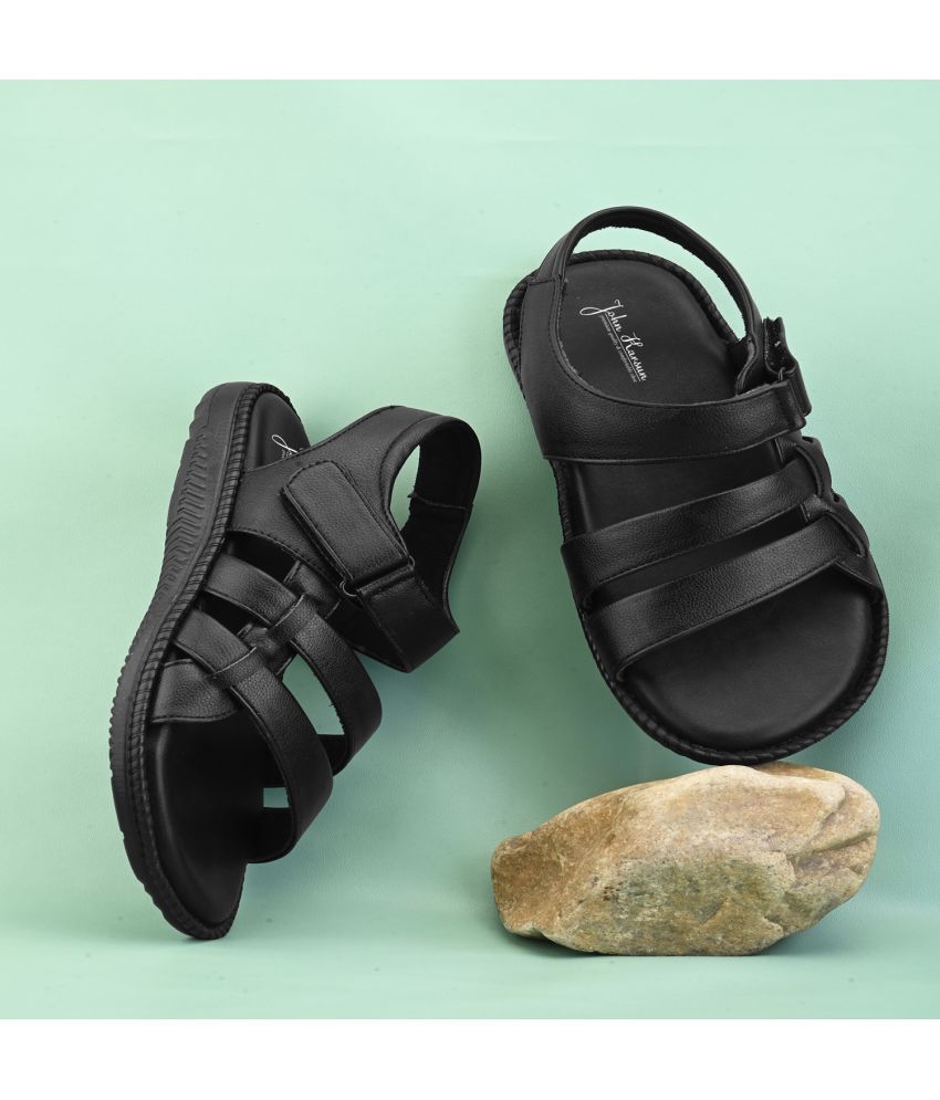     			John Karsun - Black Men's Floater Sandals