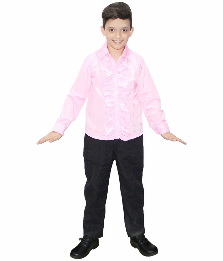     			Kaku Fancy Dresses Pink Frill Shirt Western Costume -Pink, 5-6 Years, For Boys