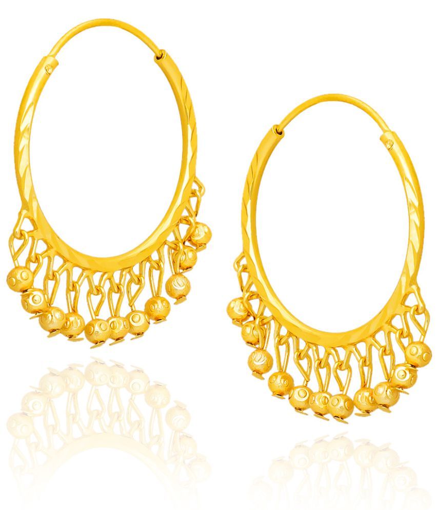     			LUV FASHION Golden Hoops Earrings ( Pack of 1 )