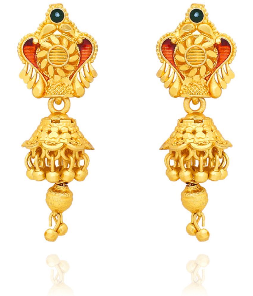     			LUV FASHION Golden Jhumki Earrings ( Pack of 1 )