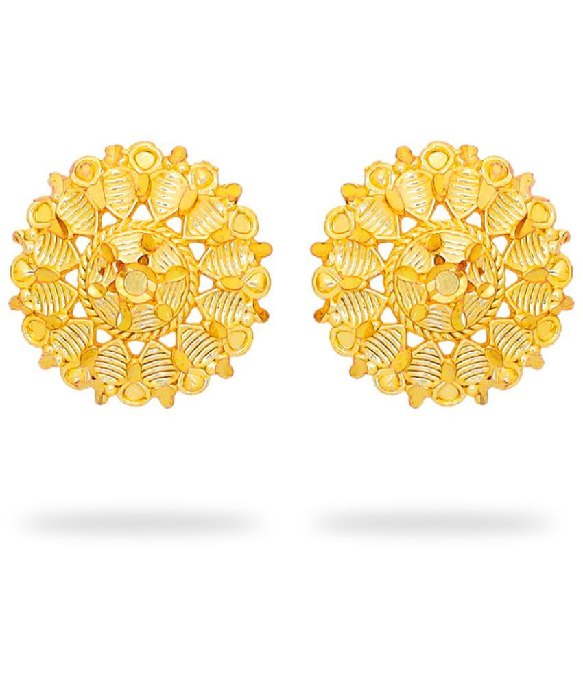     			LUV FASHION Golden Stud Earrings ( Pack of 1 )