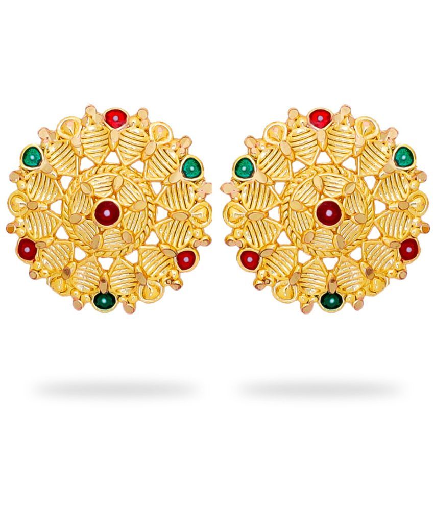     			LUV FASHION Golden Stud Earrings ( Pack of 1 )