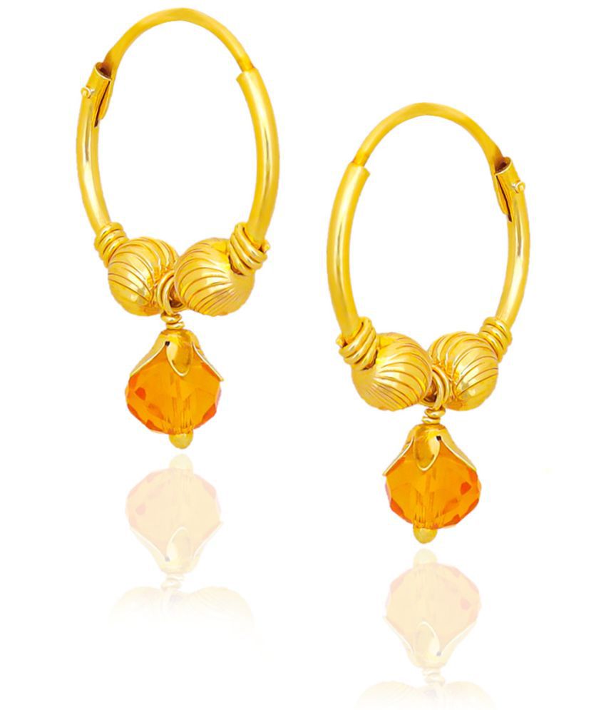     			LUV FASHION Yellow Hoops Earrings ( Pack of 1 )