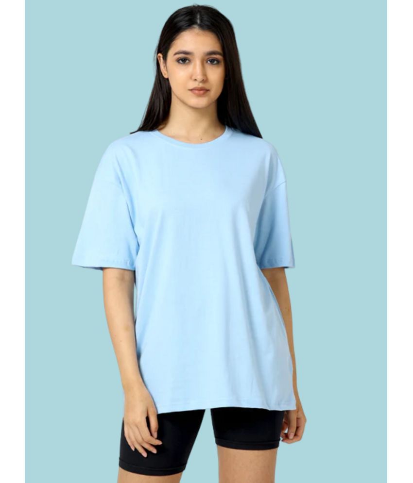     			PP Kurtis Blue Cotton Blend Women's T-Shirt ( Pack of 1 )