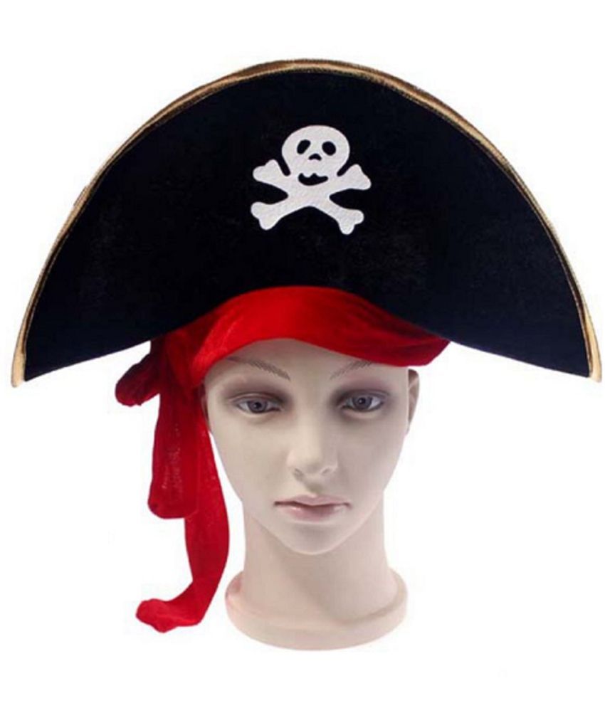     			Pirate Cap For Boys, Pirate Costume Accessories - Black, Freesize