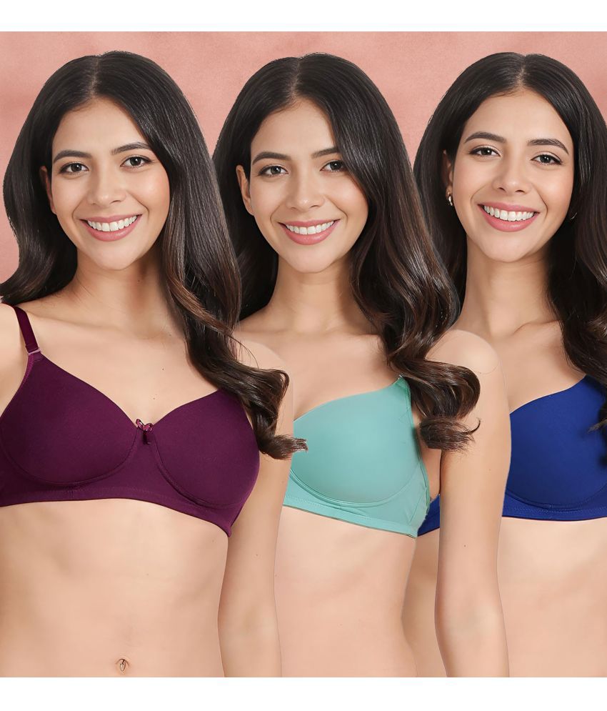     			Susie Multicolor Cotton Lightly Padded Women's Everyday Bra ( Pack of 3 )