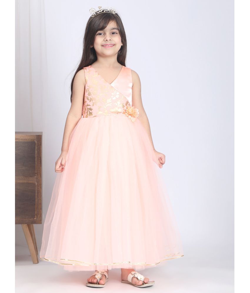     			Toy Balloon Kids Net Gown For Girls ( Pack of 1 , Peach )