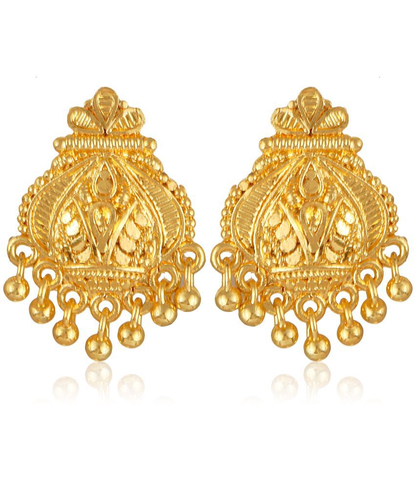     			Vighnaharta Golden Stud Earrings ( Pack of 1 )