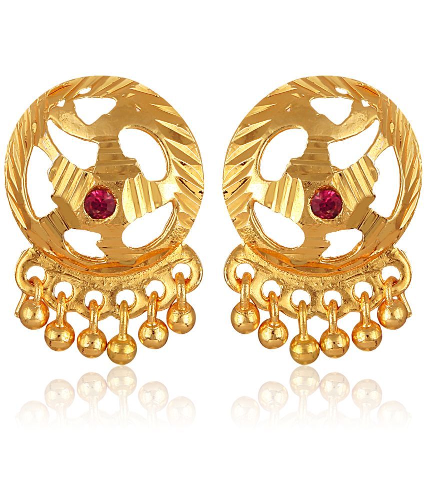     			Vighnaharta Golden Stud Earrings ( Pack of 1 )