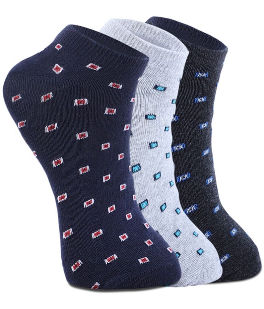     			Williwr Cotton Blend Men's Printed Navy Blue Ankle Length Socks ( Pack of 3 )