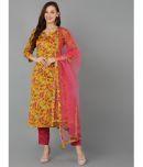 Vaamsi Rayon Printed Kurti With Pants Women's Stitched Salwar Suit - Mustard ( Pack of 1 )