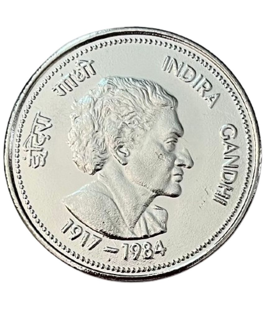     			Extreme Rare 100000 Rupee - Indira Gandhi Silver Plated Fantasy Token Memorial Coin