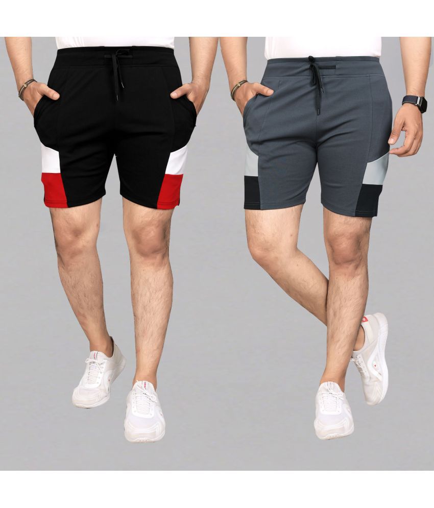     			Henzila Multicolor Polyester Men's Shorts ( Pack of 2 )