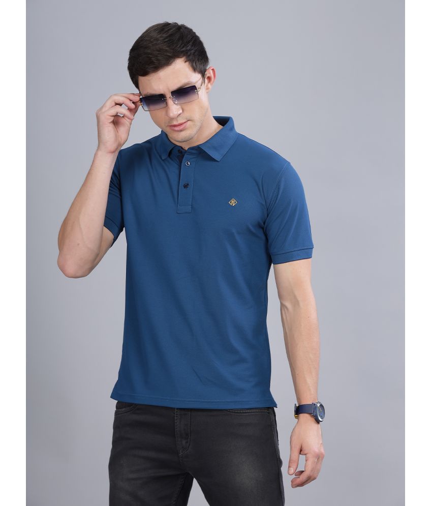     			Paul Street Polyester Slim Fit Embroidered Half Sleeves Men's Polo T Shirt - Blue ( Pack of 1 )