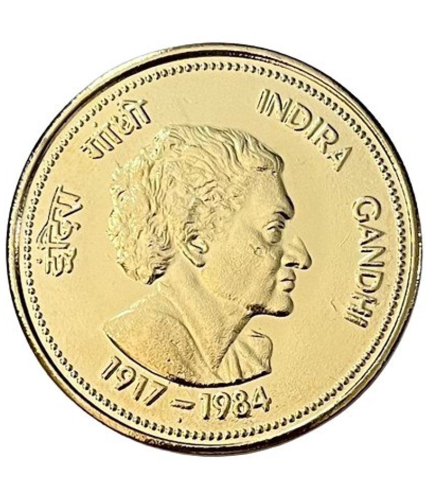     			Rare 10000 Rupee Indira Gandhi UNC Gold Plated Coin