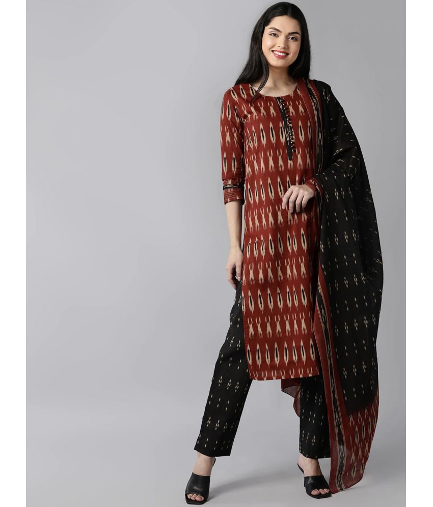     			Vaamsi Rayon Printed Kurti With Pants Women's Stitched Salwar Suit - Maroon ( Pack of 1 )