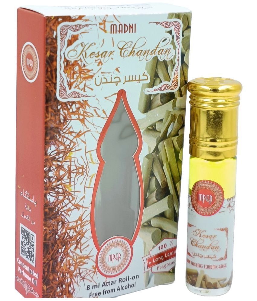     			Madni Perfumes Kesar Chandan Unisex Attar Roll On - 8ml | Alcohol-Free Aromatic Fragrance Oil