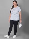 Club York Light Grey Cotton Blend Regular Fit Women's T-Shirt ( Pack of 1 )