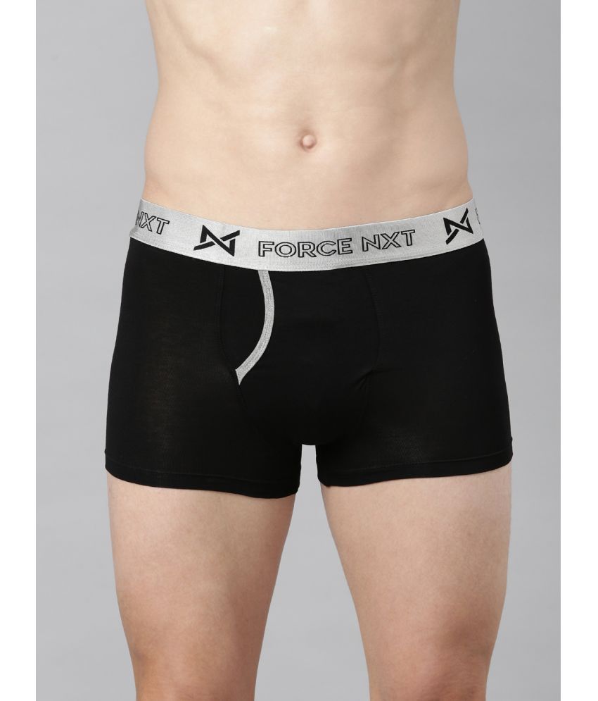     			Force NXT Black Cotton Men's Trunks ( Pack of 1 )