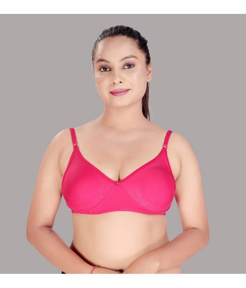     			M A FASHION Pink Cotton Non Padded Women's Push Up Bra ( Pack of 1 )