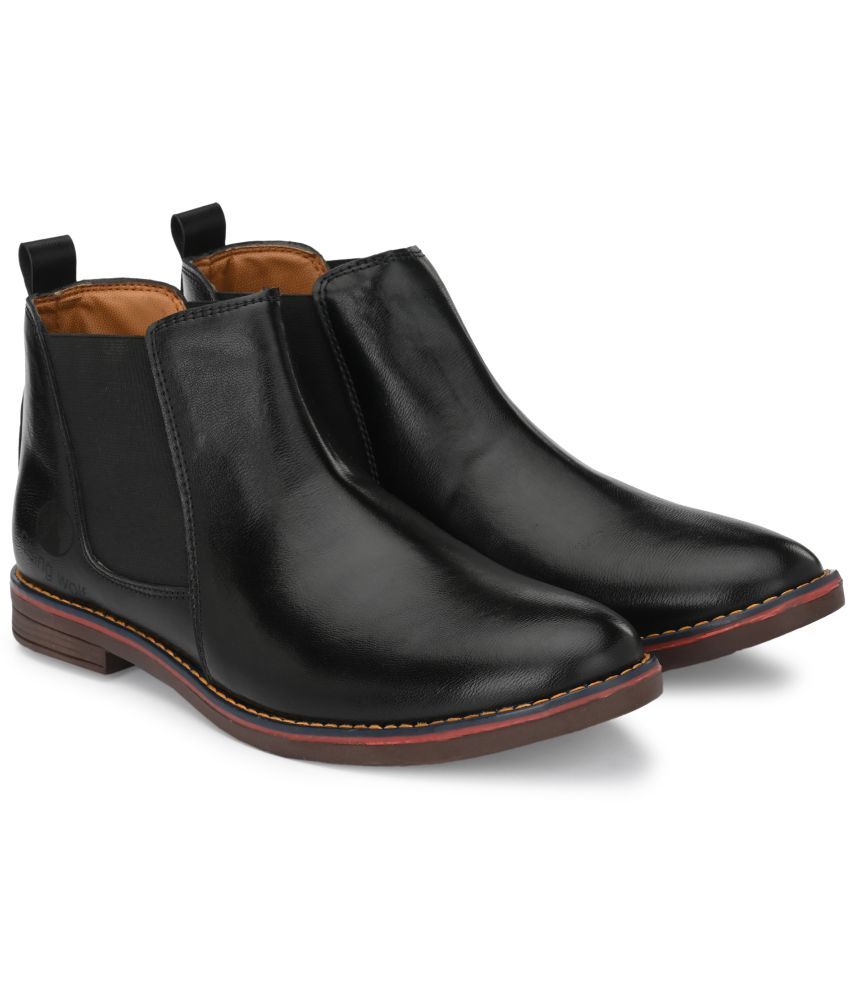     			Rising Wolf Black Men's Chelsea Boots