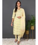 Vaamsi Cotton Printed Kurti With Pants Women's Stitched Salwar Suit - Yellow ( Pack of 1 )